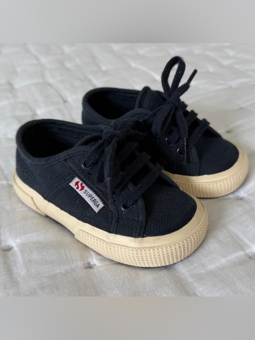 Superga Kids / Toddler Navy Canvas Lace-Up Sneakers - Size 7